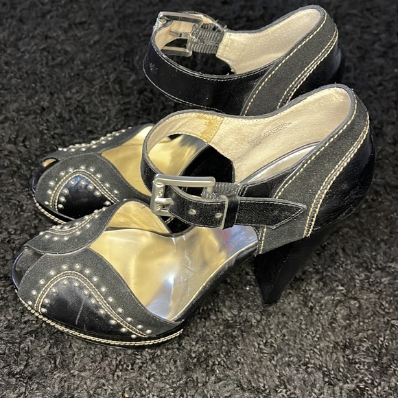 Michael Kors Studded Black Strap Heels - Picture 4 of 6